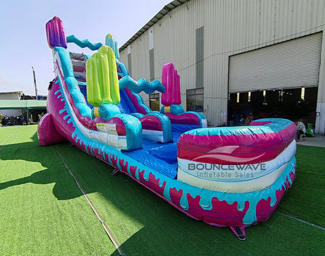 18ft Freeze Pop Falls Single Lane Water Slide - BounceWave Inflatable Sales