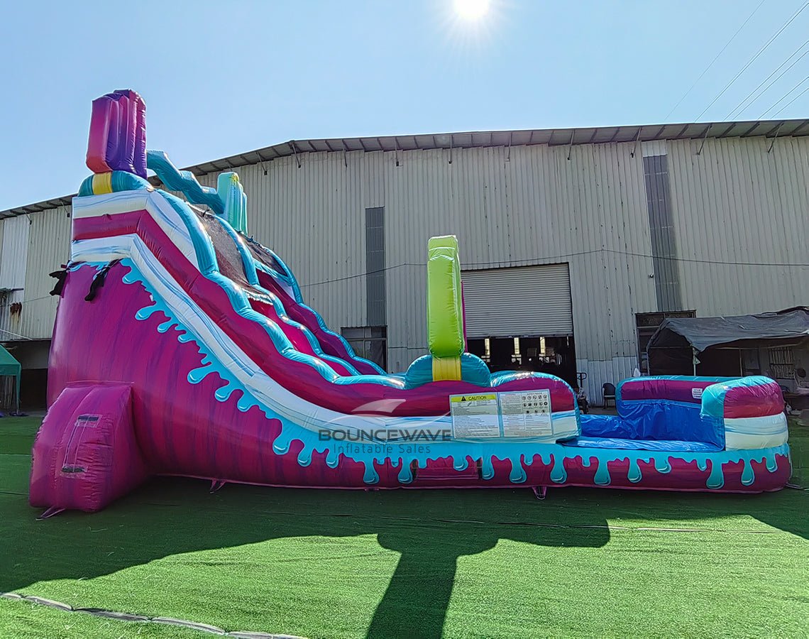 18ft Freeze Pop Falls Single Lane Water Slide - BounceWave Inflatable Sales