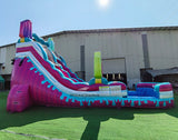 18ft Freeze Pop Falls Single Lane Water Slide - BounceWave Inflatable Sales