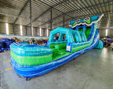 18ft GameFly Dual Lane Hybrid Inflatable Water Slide - BounceWave Inflatable Sales