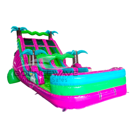 18ft Glowrider Dual Lane Water Slide – Center Climb - BounceWave Inflatable Sales