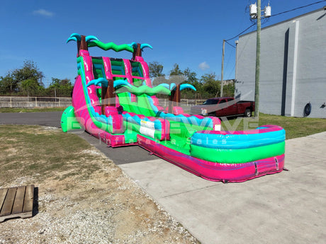 18ft GlowRider Dual Lane Water Slide – Hybrid - BounceWave Inflatable Sales