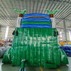 18ft Green Gush Hybrid Dual Lane Inflatable Water Slide - BounceWave Inflatable Sales