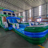 18ft Green Gush Hybrid Dual Lane Inflatable Water Slide - BounceWave Inflatable Sales