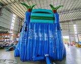 18ft Island Drop Commercial Single Lane Inflatable Water Slide - BounceWave Inflatable Sales