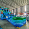 18ft Island Drop Hybrid Dual Lane Inflatable Water Slide - BounceWave Inflatable Sales