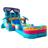 18ft Island Flow Hybrid Dual Lane Inflatable Water Slide - BounceWave Inflatable Sales
