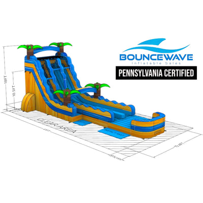18ft Lava Falls Hybrid DL Inflatable Water Slide PA Certified - BounceWave Inflatable Sales