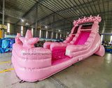 18ft Pink Glitter Commercial Single Lane Inflatable Water Slide - BounceWave Inflatable Sales