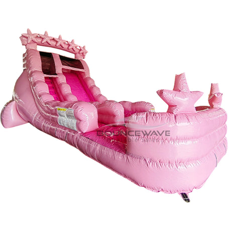 18ft Pink Glitter Commercial Single Lane Inflatable Water Slide - BounceWave Inflatable Sales