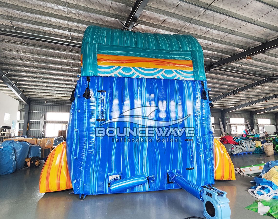 18ft Poseidon Plunge Hybrid Dual Lane Inflatable Water Slide - BounceWave Inflatable Sales