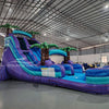 18ft Purple Plunge Commercial Single Lane Inflatable Water Slide - BounceWave Inflatable Sales
