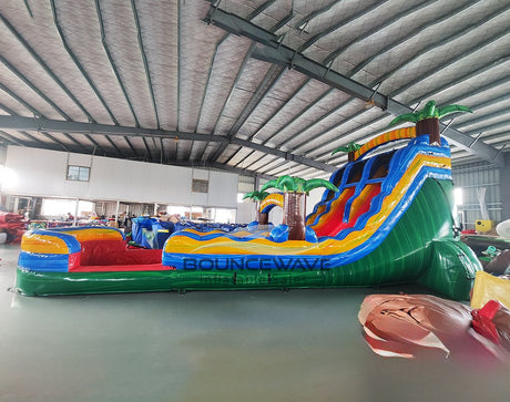 18ft Reggae Rush Dual Lane Water Slide – Hybrid - BounceWave Inflatable Sales