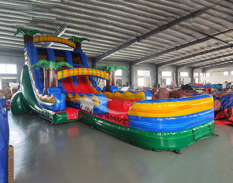 18ft Reggae Rush Dual Lane Water Slide – Hybrid - BounceWave Inflatable Sales