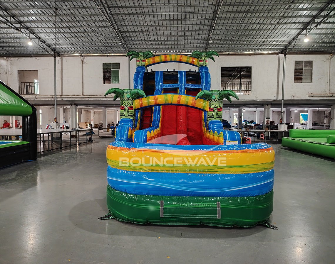 18ft Reggae Rush Hybrid Dual Lane Inflatable Water Slide - BounceWave Inflatable Sales
