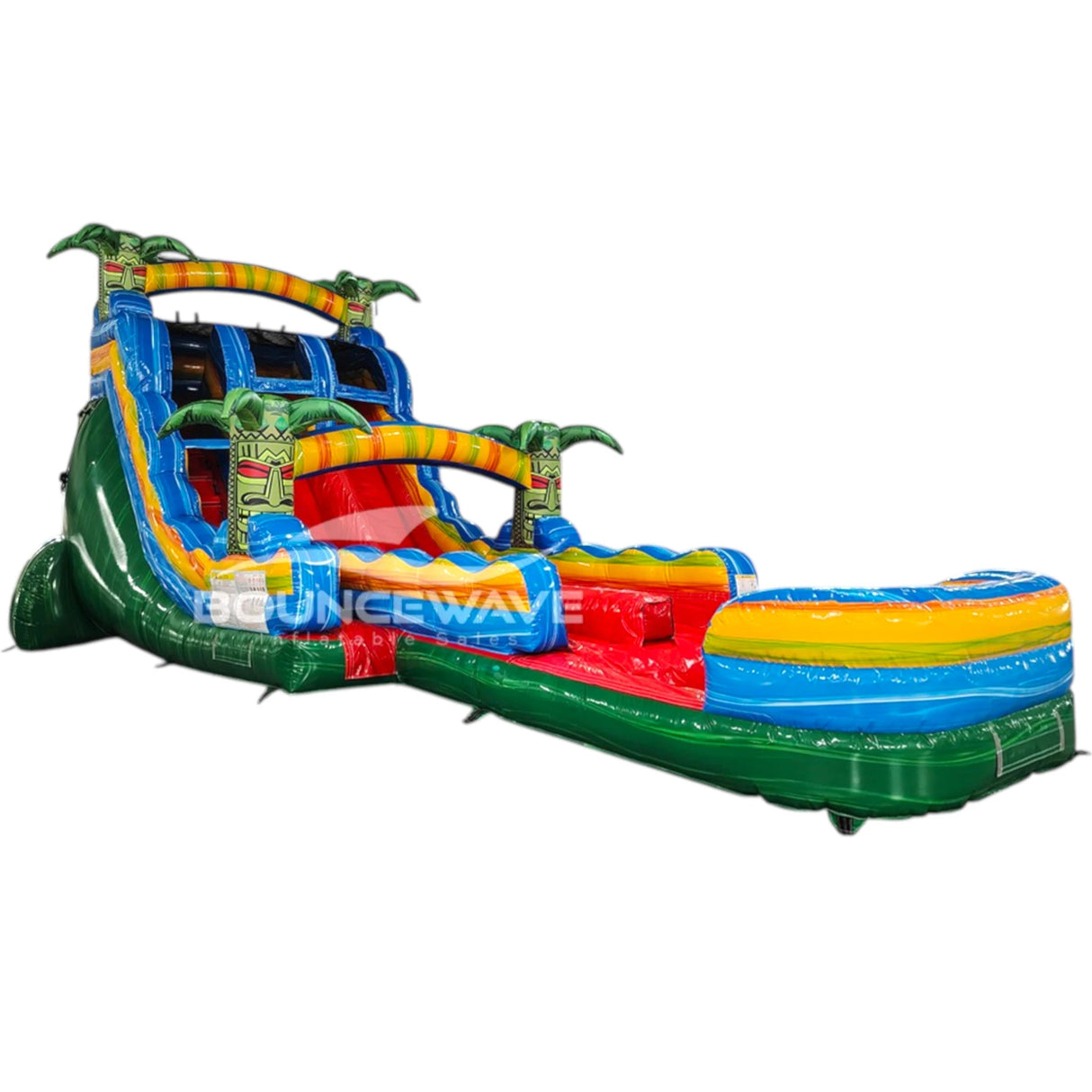 18ft Reggae Rush Hybrid Dual Lane Inflatable Water Slide - BounceWave Inflatable Sales
