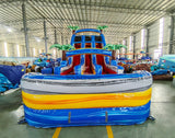 18ft Rip Curl Palms Dual Lane Center Climb Inflatable Water Slide - BounceWave Inflatable Sales