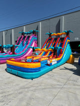18ft Riptide Dual Lane Water Slide – Center Climb - BounceWave Inflatable Sales
