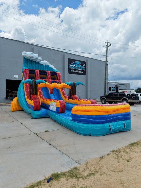 18ft Riptide Surge Wave Dual Lane Water Slide – Hybrid - BounceWave Inflatable Sales