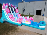 18ft Sapphire Summit Dual Lane Hybrid Inflatable Water Slide - BounceWave Inflatable Sales