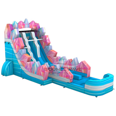 18ft Sapphire Summit Hybrid Dual Lane Inflatable Water Slide - BounceWave Inflatable Sales