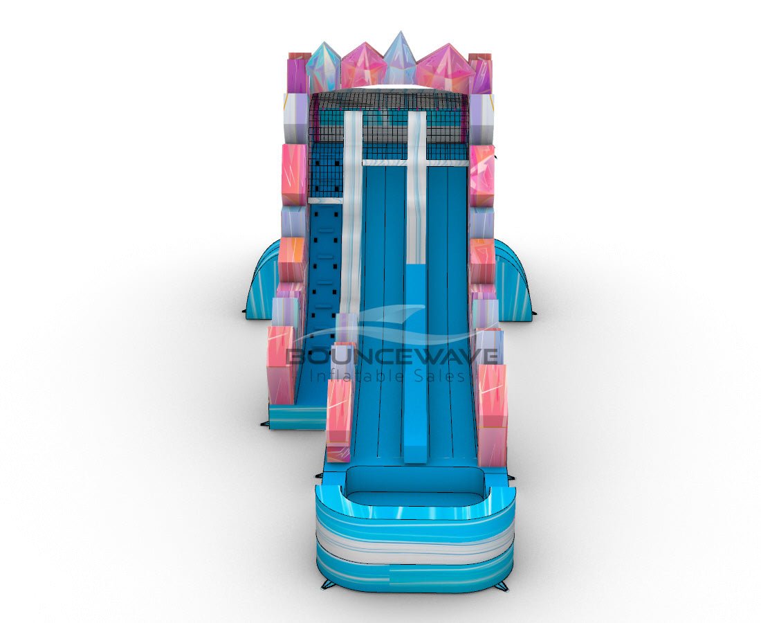 18ft Sapphire Summit Hybrid Dual Lane Inflatable Water Slide - BounceWave Inflatable Sales