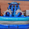 18ft Shark Beach Dual Lane Center Climb Inflatable Water Slide - BounceWave Inflatable Sales