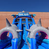 18ft Shark Beach Dual Lane Center Climb Inflatable Water Slide - BounceWave Inflatable Sales