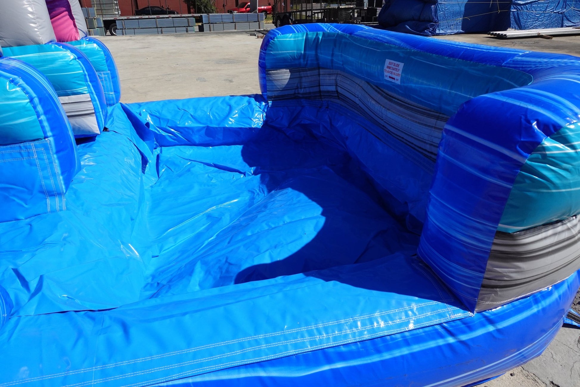 18ft Shark Beach Dual Lane Center Climb Inflatable Water Slide - BounceWave Inflatable Sales