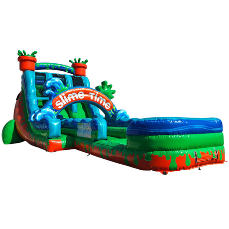 18ft Slime-Time Dual Lane Water Slide – Hybrid - BounceWave Inflatable Sales
