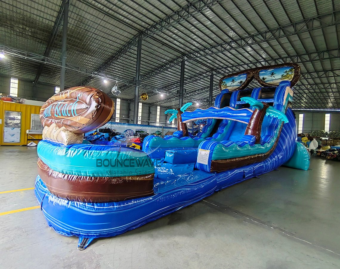 18ft South Beach Hybrid Dual Lane Inflatable Water Slide - BounceWave Inflatable Sales