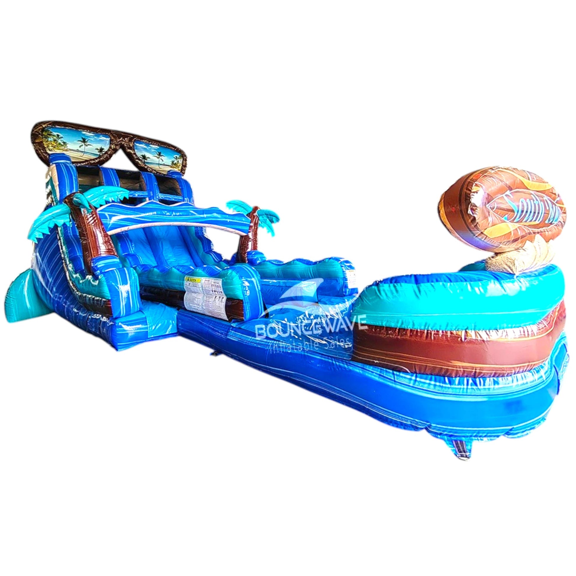 18ft South Beach Hybrid Dual Lane Inflatable Water Slide - BounceWave Inflatable Sales