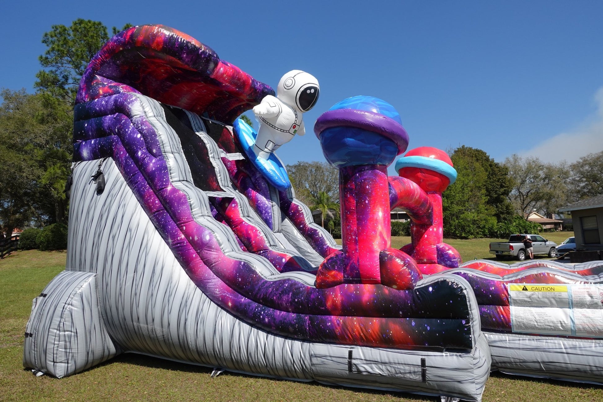 18ft Space Surfer Hybrid Dual Lane Inflatable Water Slide - BounceWave Inflatable Sales
