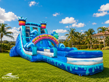 18ft Splash-Tastic Dual Lane Water Slide – Hybrid - BounceWave Inflatable Sales