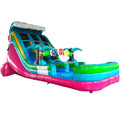 18ft Summer Luau Dual Lane Water Slide – Center Climb
