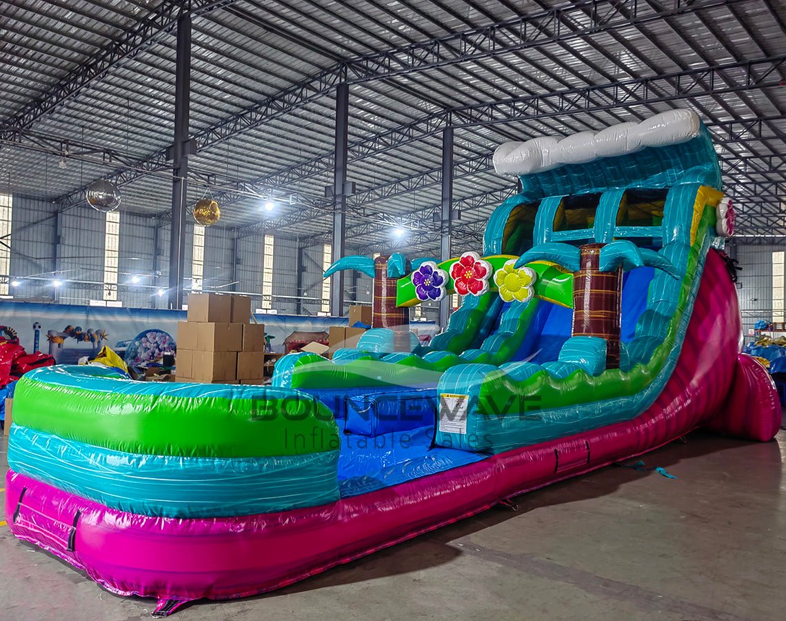 18ft Summer Luau Dual Lane Water Slide – Hybrid