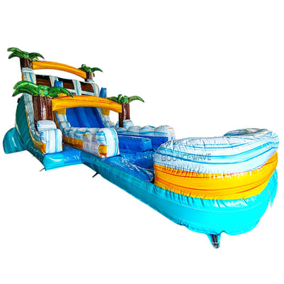 18ft Surfs Up Hybrid Dual Lane Inflatable Water Slide - BounceWave Inflatable Sales