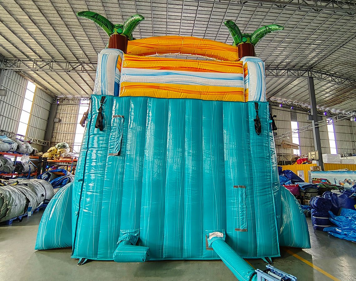 18ft Surfs Up Hybrid Dual Lane Inflatable Water Slide - BounceWave Inflatable Sales