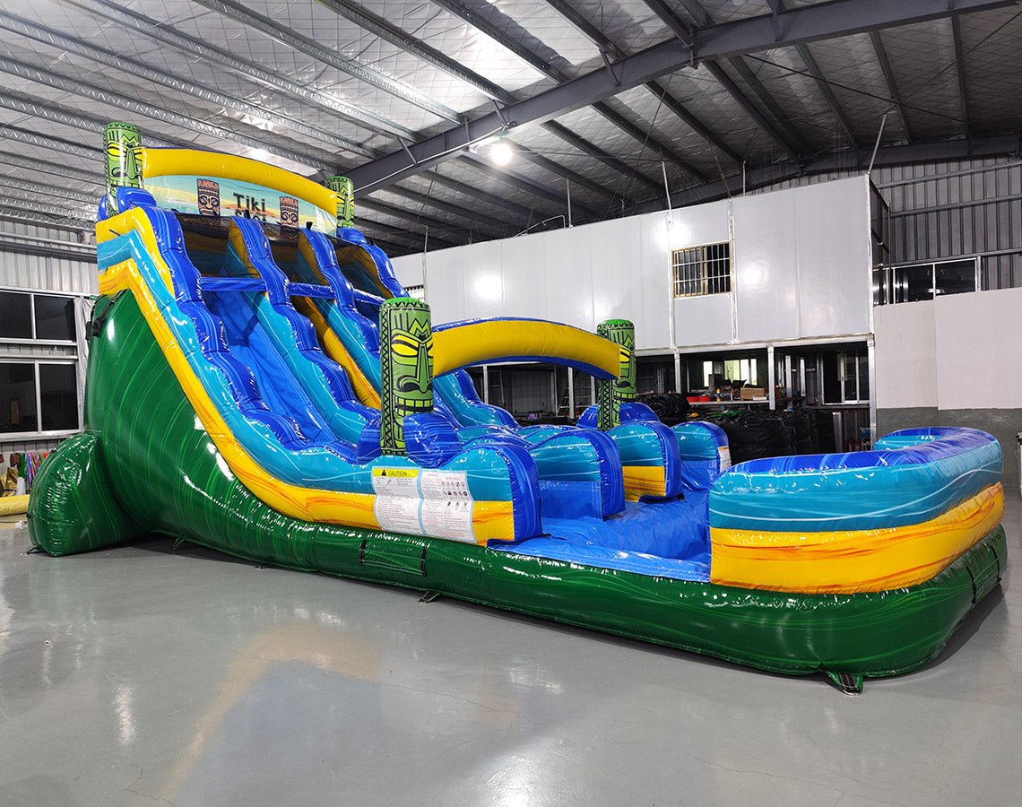 18ft Tiki Shot Dual Lane Center Climb Inflatable Water Slide