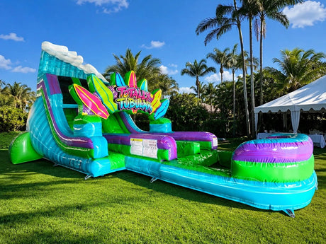 18ft Totally Tubular Dual Lane Water Slide – Hybrid - BounceWave Inflatable Sales