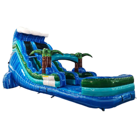 18ft Trop Wave Commercial Single Lane Inflatable Water Slide - BounceWave Inflatable Sales