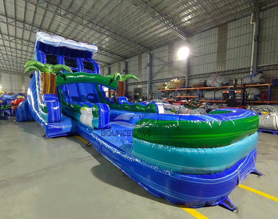 Wave Inflatable Water Slide 18ft Trop Wave Dual Lane Water Slide – Hybrid