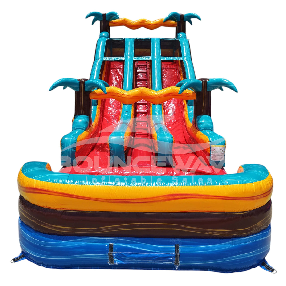 18ft Tropic Shock Dual Lane Water Slide – Center Climb