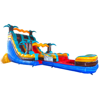 18ft Tropic Shock Hybrid Dual Lane Inflatable Water Slide - BounceWave Inflatable Sales