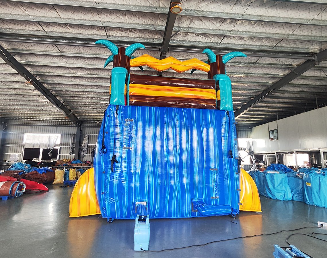 18ft Tropic Shock Hybrid Dual Lane Inflatable Water Slide - BounceWave Inflatable Sales