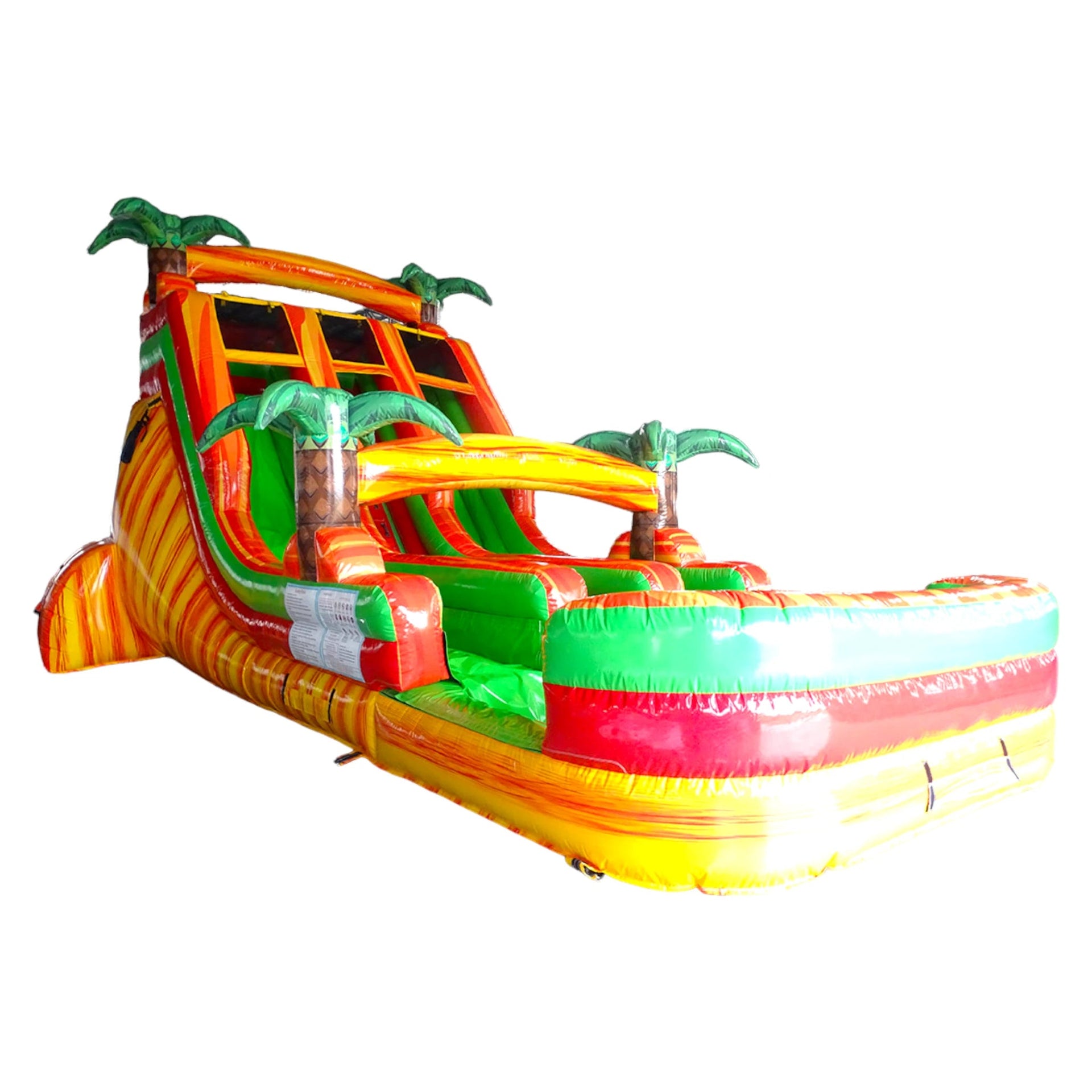 18ft Tropical Inferno Dual Lane Water Slide – Center Climb