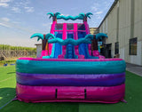 18ft Ultra Shock Dual Lane Water Slide – Center Climb - BounceWave Inflatable Sales