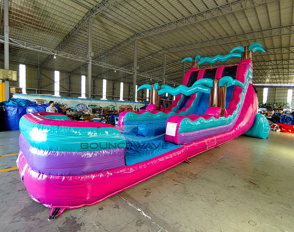 18ft UltraShock Dual Lane Hybrid Water Slide - BounceWave Inflatable Sales