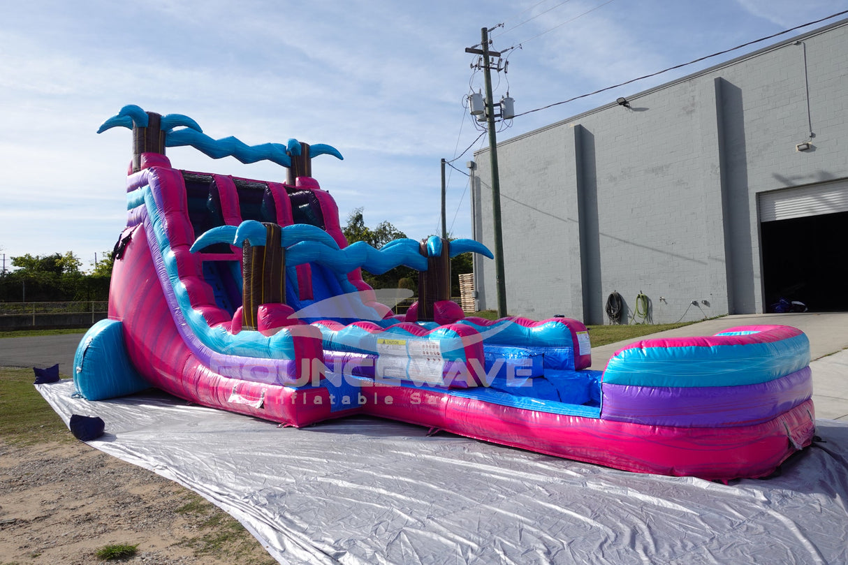 18ft UltraShock Dual Lane Hybrid Water Slide - BounceWave Inflatable Sales
