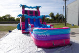18ft UltraShock Dual Lane Hybrid Water Slide - BounceWave Inflatable Sales